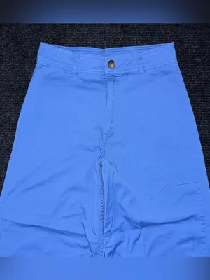 Billabong Side Kick Pants 28 Blue High Rise Wide Leg Raw Hem 90s Beach Surf Boho thumbnail 3