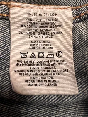 Anthropologie Pilcro‎ AVIE Classic Denim Trucker Jacket Leather Detail Size XS thumbnail 11