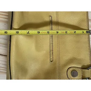 Fossil Yellow‎ Leather Shoulder Bag With Inner & Outer Zippers thumbnail 11