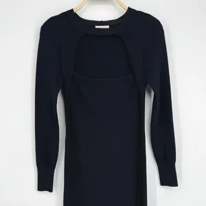 Moon River Midi Dress Medium Black Cutout Long Sleeve‎ Minimalist Chic Elegant thumbnail 5