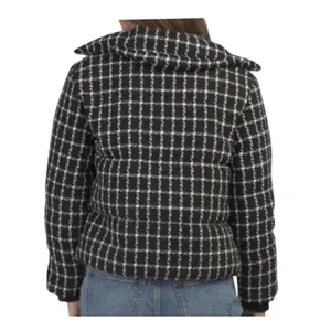 New! Jason Wu Luxe Black White Tweed Puffer Coat Old Money Jacket $395 MSRP thumbnail 5