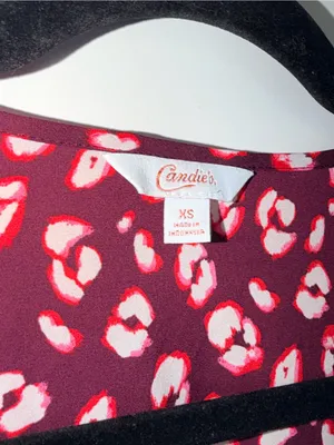 Candies Oink Cheetah Print Smocked Surplice Blouse thumbnail 3
