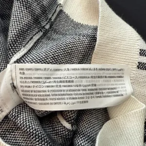 Abercrombie & Fitch Plaid Knit Pullover Turtleneck Sweater‎ Black & White Sz XL thumbnail 6