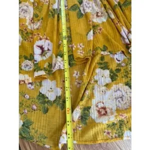 Free People Mustard Floral Halter High-Low Tunic Top XS thumbnail 8