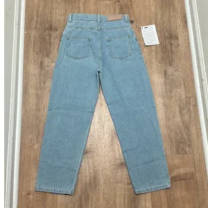 MANILA GRACE | NWT Light Wash High Rise Straight‎ Leg Floral Cuff Jeans, 26 thumbnail 2