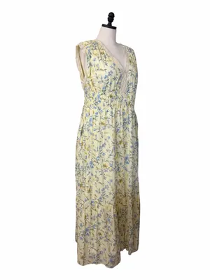 Taylor Maxi Dress 16W Yellow Floral Cotton Lace Smocked Waist NWT Cottagecore thumbnail 4