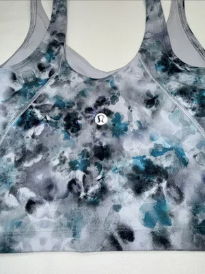 lululemon athletica Align Crop Top Teal, Blue & Gray Floral thumbnail 4