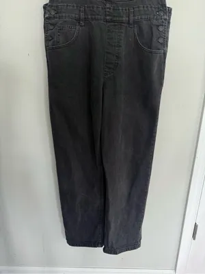 Free People We the Free Washed Black Overalls size Medium thumbnail 3