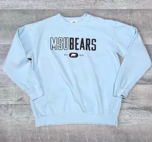 Comfort Colors MSU Missouri State University Bears Sweatshirt Adult L Blue NCAA thumbnail 1