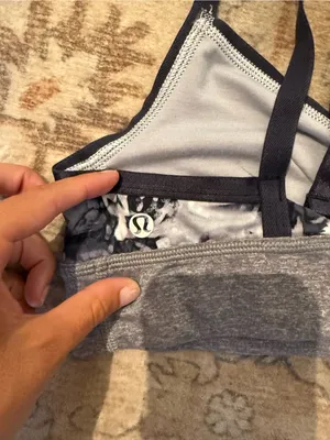lululemon athletica Floral Wireless Bralette in Navy, Gray and Pink thumbnail 3