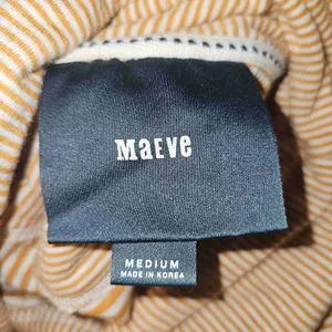 Maeve Anthropologie Womens Yellow White Striped Tai Cowl Neck‎ Sweater Medium thumbnail 4
