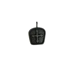 Brushed silver cross pendant medieval style pendant Silver thumbnail 2