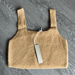 Everlane Crop Top Womens Extra Small Wool Blend Cozy Stretch Camel Brown thumbnail 1