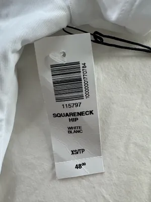 Aritzia Hip Contour Square Neck T-Shirt White XS thumbnail 5