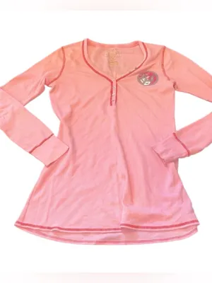 PINK VICTORIAS SECRET Long Sleeve sleep shirt size medium Y2K Bella Swan thumbnail 2