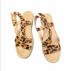 NEW Madewell The Malia Espadrille Sandal Leopard Calf Hair Leather thumbnail 3