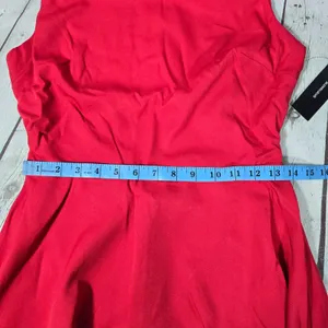 Lulus Red Sleeveless Cutout Back Skater Dress Size M 65482 thumbnail 10