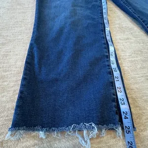 7 For All Mankind The Modern Straight‎ Jeans Women 31x25 Raw Hem Cropped (cut) thumbnail 8