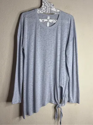 Lululemon Tie Your Practice Long Sleeve Silver Fox size 10 thumbnail 2