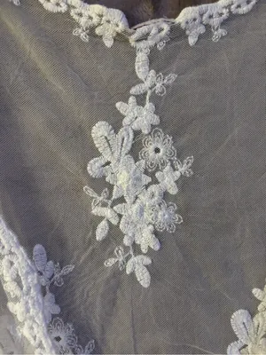 Love Tree Sheer Lace Embroidered Swim Coverup Cream Women’s Size L thumbnail 7