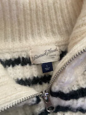 Universal Thread Zip-Up Sweater Striped thumbnail 2