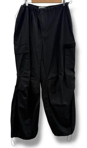 Favorite Daughter Black High Rise Cropped‎ Wide Leg Cargo Pants Sz L thumbnail 1