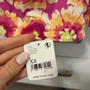 Free People Give Me More Pink Multi Floral Half Sleeve Crop Top NWT thumbnail 6