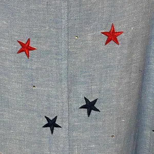 Quacker Factory Womens Blue Sleeveless Long Denim Star‎ Dress Size S thumbnail 5