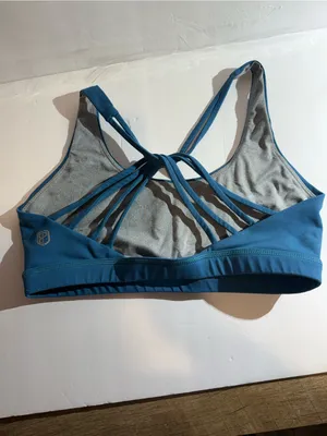 Blue Strappy Back Sports Bra Size M thumbnail 3