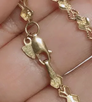 Vintage Beverly Hills 14k Gold Diamond Cut Link tennis Bracelet 7" Lobster Clasp thumbnail 9