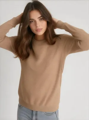 J. Crew Womens Sweater Sz S Merino Wool Asymmetrical Zip Moto‎ Brown Tan Zippers thumbnail 1