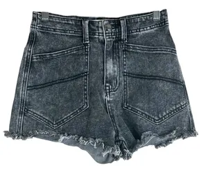 Listicle High Rise Acid Wash Denim Cut Off Shorts Grey Edgy Frayed Hem Size XS thumbnail 1