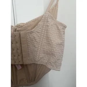 Out From Under Urban Outfitters Cream Seersucker Corset Bustier Top Small thumbnail 5
