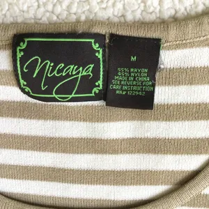 Nicaya Sleeveless Sweater Tank Tan & White - Sz Medium thumbnail 9