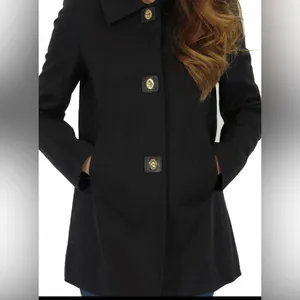 Michael Kors Black Trench Coat SZ:L thumbnail 11