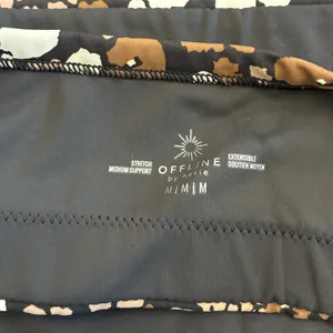 Aerie Offline Sports Bra Women’s Medium Square Neck Brown Floral Printed thumbnail 3