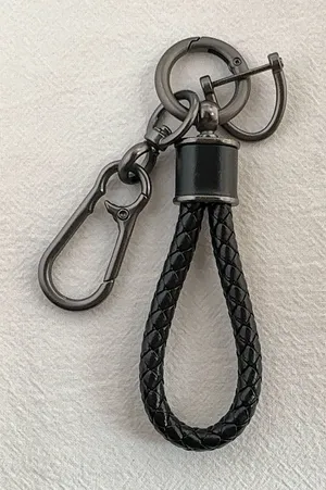 Car Keychain Carabiner Keychain for Men Women Braided Rope Bag Charm Key Rings thumbnail 1