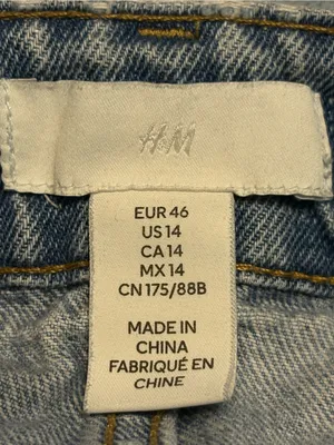 H&M Light Blue High-Rise Denim Jean Shorts size 14 thumbnail 3