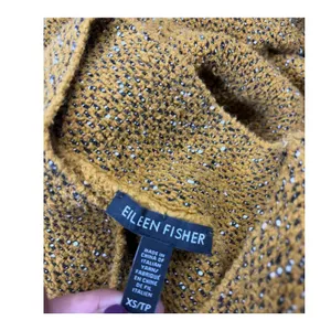 Eileen Fisher Womens XS Mustard Textured Knit Sweater Mock Neck Minimalist thumbnail 7