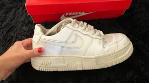 Nike Af1 Air Force One Shadow White Lace Up Platform Shoes Sneakers thumbnail 9