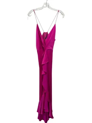 Jay Godfrey Elsie Gown Pleated Ruffle Slit Maxi Dress Pink Size 8 thumbnail 5