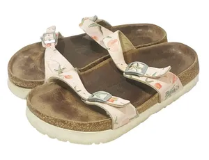Papillio Birkenstock Sandals Floral Pattern Strappy‎ Cork Sole Womens Size 6 thumbnail 1