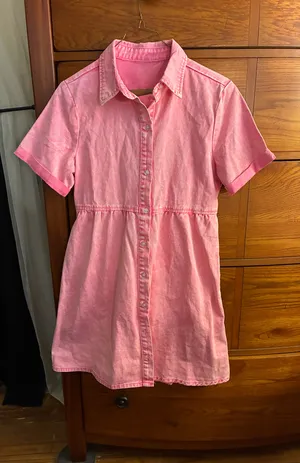 Pink Denim Dress Size XS thumbnail 1