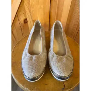 Gabor Comfort Womens Ballet Flat Gold Metallic Leather Suede Shoes UK 6 US 8 thumbnail 2