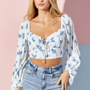 BUTTERFLY PRINT BLOUSE Size M thumbnail 2