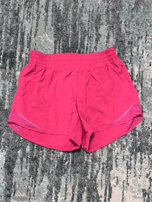 Lululemon Hotty Hot High-Rise 4" Lined Shorts 8 Raspberry Coulis thumbnail 2
