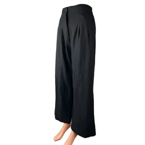 Naning9 Women's Black High Rise Pleated Wide Leg Baggy Trousers Pants Size XS thumbnail 3