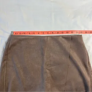 Y2k Faux Suede Wrap Skort Brown Large Mini Skirt Shorts Neutral thumbnail 8