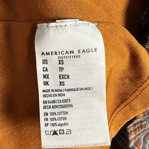 American Eagle Plaid Button Front‎ Mini Dress XS Belted Brown Fall Preppy thumbnail 8