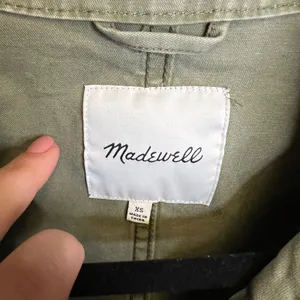 Madewell Fleet Jacket‎ Army Green Cotton Utility Field Jacket Hidden Hood XS thumbnail 4
